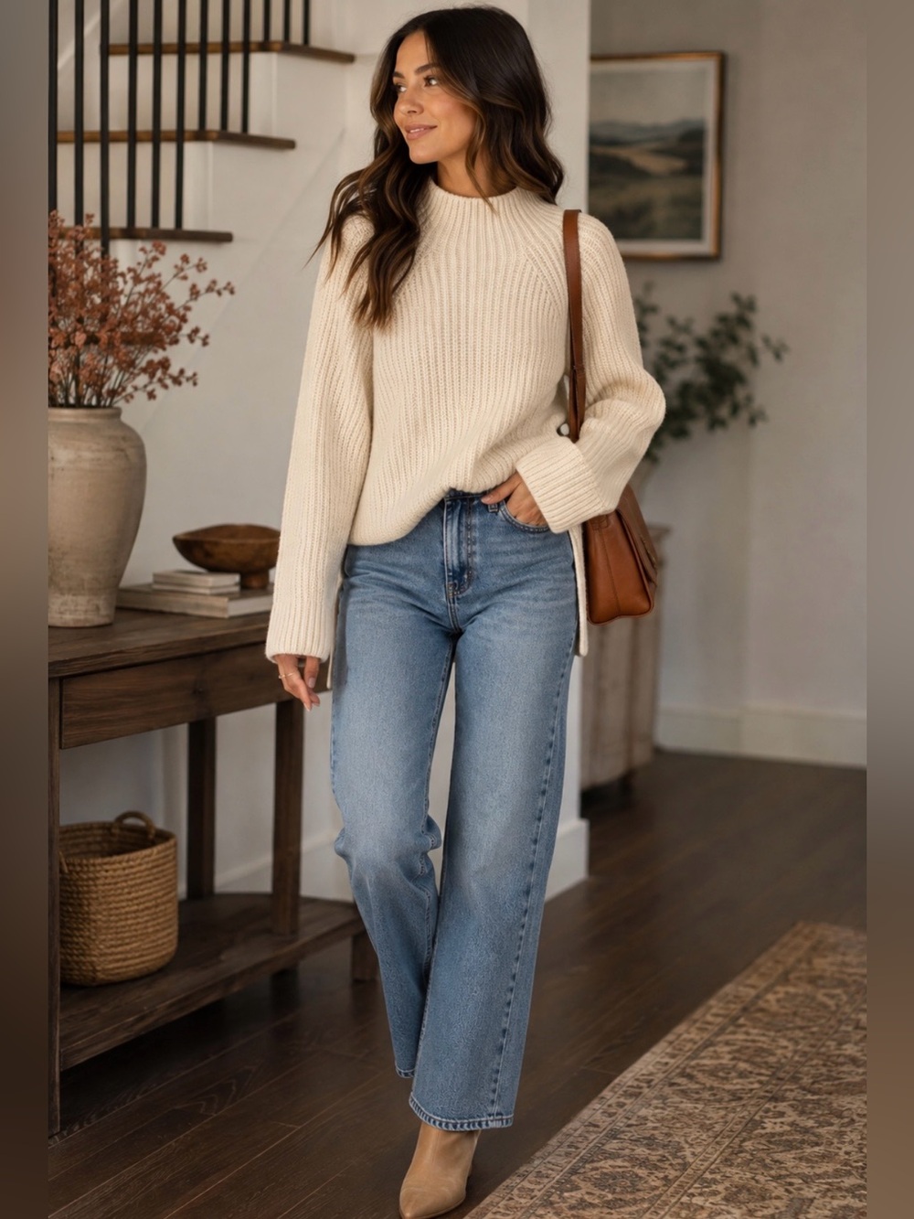Talbots Pure Cashmere Ivory Sweater Sz L